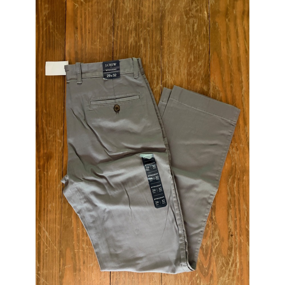 J.Crew Factory Flex Chino Pants Mens 29x32 Straight Fit Grey Slate H3186 NWT